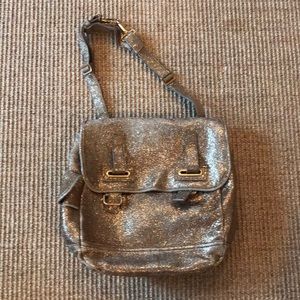 YSL Gold Volcano Crackled leather Besace Bag